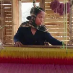 woman at loom